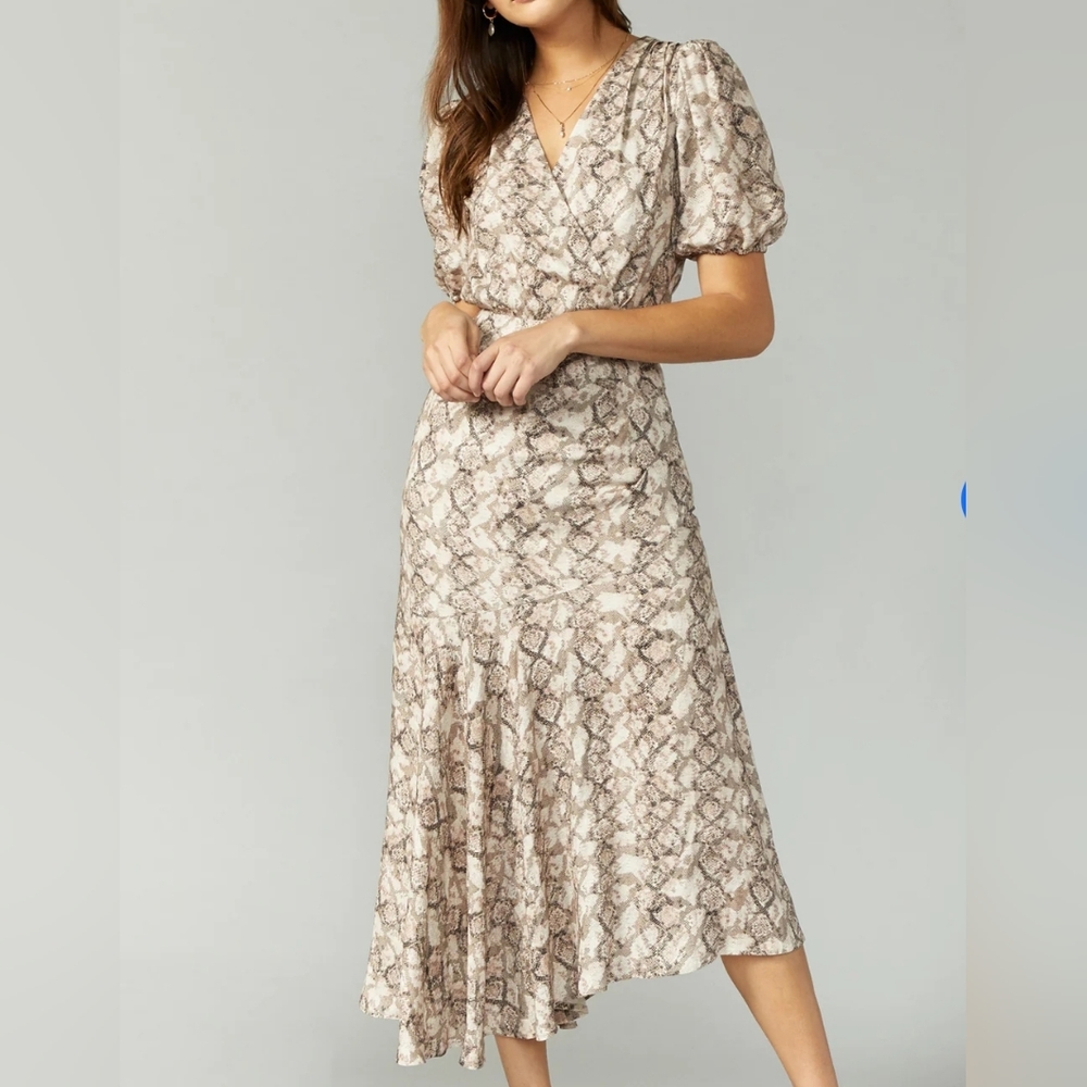 Greylin Womens Snake Print Asymmetrical Dress Size Small As Worn In TV - Picture 2 of 15